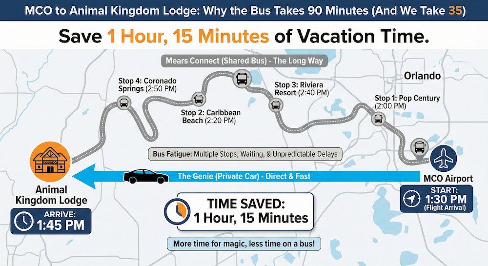 MCO to Animal Kingdom Lodge: Skip the 90-Minute Orlando Bus Ride